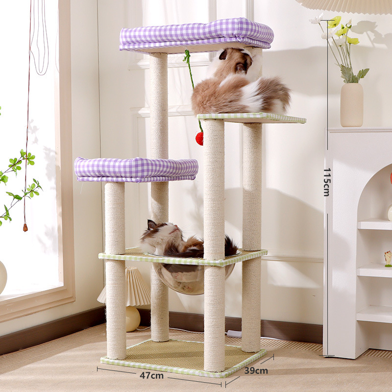 Estante de escalada para gatos al por mayor, camada para gatos, cama grande integrada, garra de gato, plataforma de salto de árbol de gato, tabla de agarre de sisal, suministros para mascotas