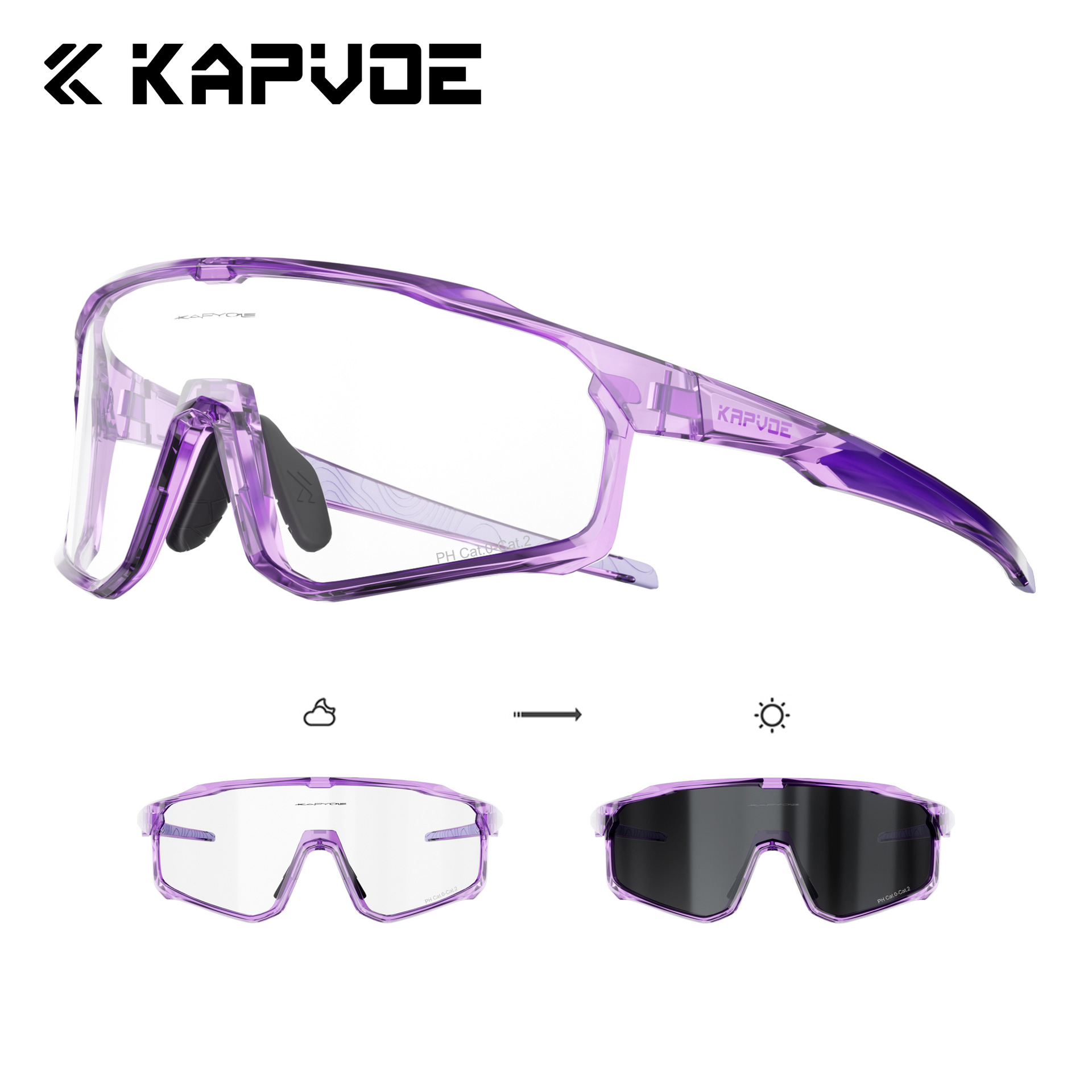 Gafas Fotocromáticas de Ciclismo TR90 Marco Desmontable A Prueba de Viento para Deportes al Aire Libre