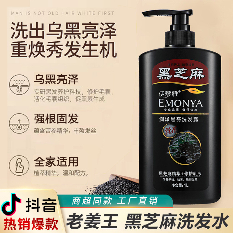 Black Sesame Ginger Anti-stripping and Solid Hair Shampoo Old Ginger Wang Anti-dandruff and Oil Control Shampoo Shampoo Wholesale Hair Shampoo