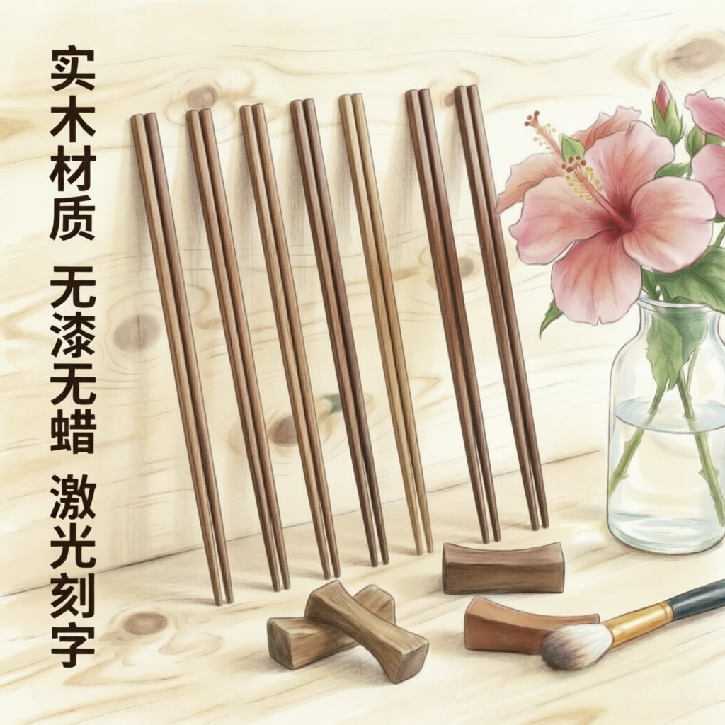 상업용 식기, 긴 닭날개나무 젓가락, 맞춤형 로고, 국수집 및 레스토랑 전용, 일본식 뾰족 젓가락, 전골용 나무젓가락