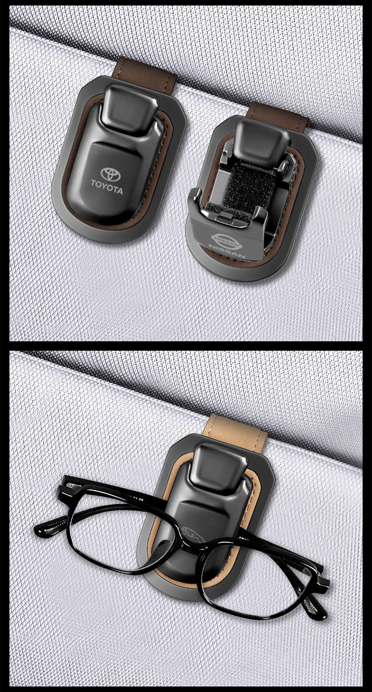 Car Glasses Holder Multi-function Vehicle Sunglasses Holder Car Inner Sun Visor Sunglasses Case Storage Card Holder