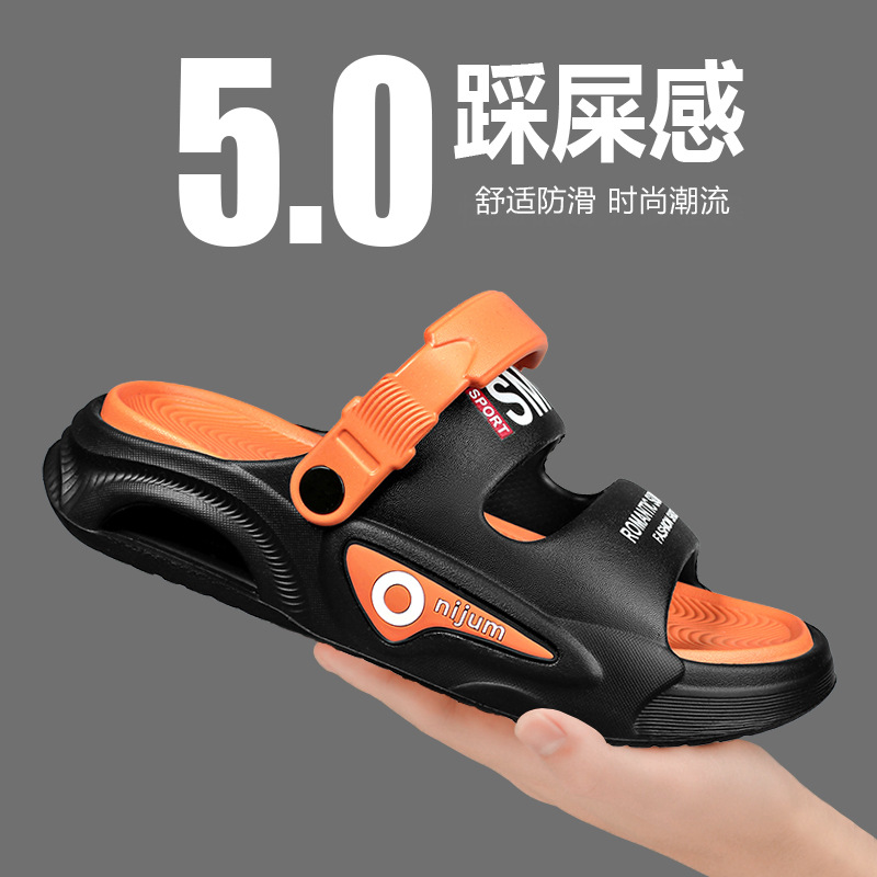 Sandalias y pantuflas para hombre 2025 verano nuevo estilo ocio ligero deportes al aire libre uso exterior vadeo pareja zapatillas de playa transfronterizo