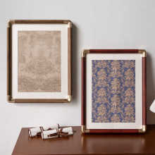 打印照片仿铜角相框diy6寸儿童成长摆台高级感全家福画框空框挂墙