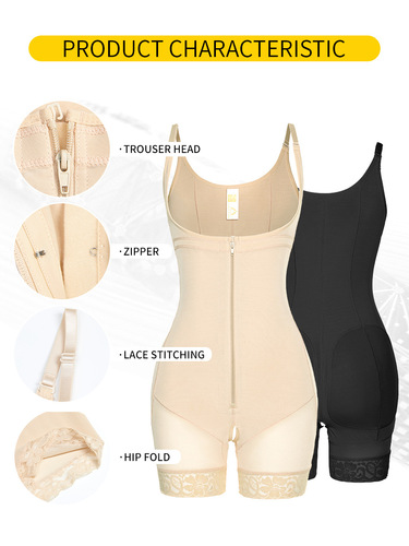 TOPMELON suspender one-piece hip-lifting tight-fitting fat woman large size zipper shapewear shaperwearD1636