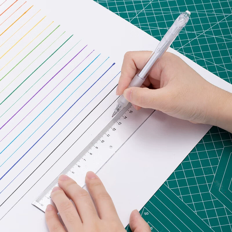 Transparent Ruler (Deli) 6220, 20 cm, Clear Plastic Student Stationery Straightedge