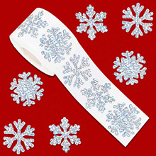 圣诞雪花贴纸卷装自粘不干胶礼品包装圆点贴节日装饰贴纸跨境热销