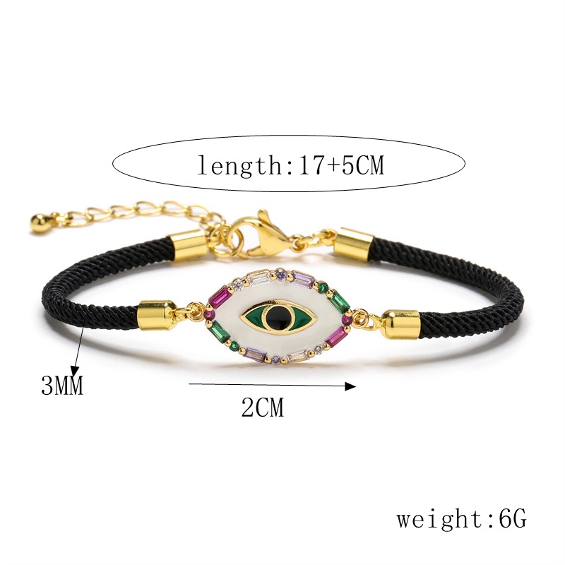 Fashion Devilu0027S Eye rope Copper Bracelets Inlay Zircon Copper Bracelets