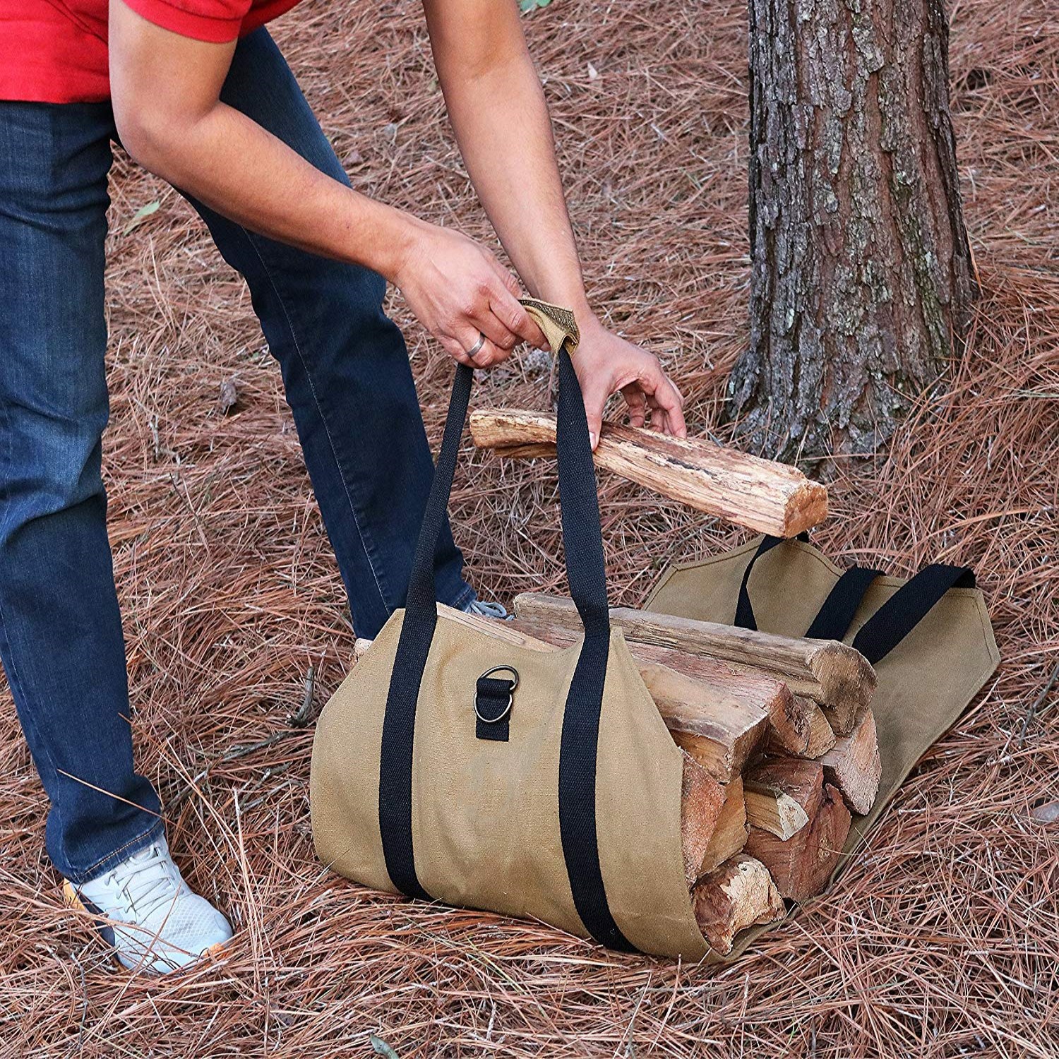 Cross-Border Firewood Storage Bag Coffee