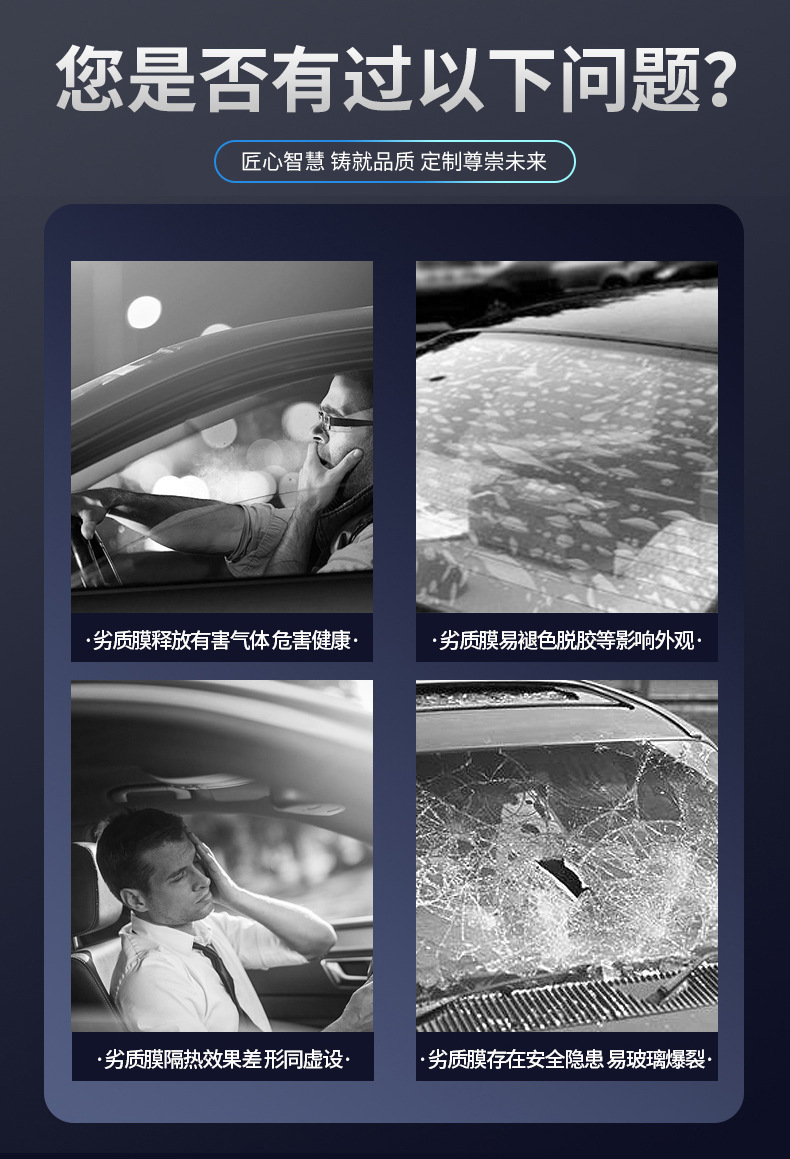 Double Silver series car window tint film, thickened for enhanced heat insulation, available for wholesale from the manufacturer; sun protection and privacy film for front and rear side windows