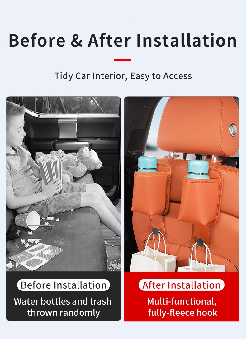 New cross-border car hook for seat back, multifunctional in-car hook, headrest seat back car cup holder