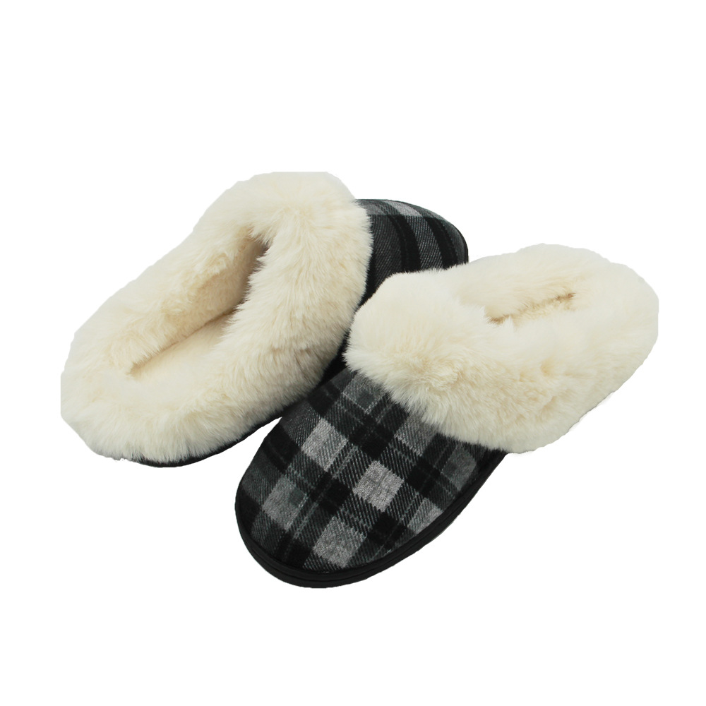 Unisex Casual Plaid Round Toe Cotton Slippers display picture 9