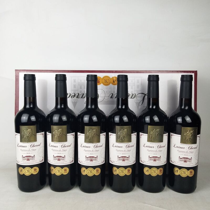 French imported red wine 14.5 degrees full box six bottles of metal label Latu charide Knight dry red wine French imported red wine 14.5 degrees full box six bottles of metal label Latu charide Knight dry red wine