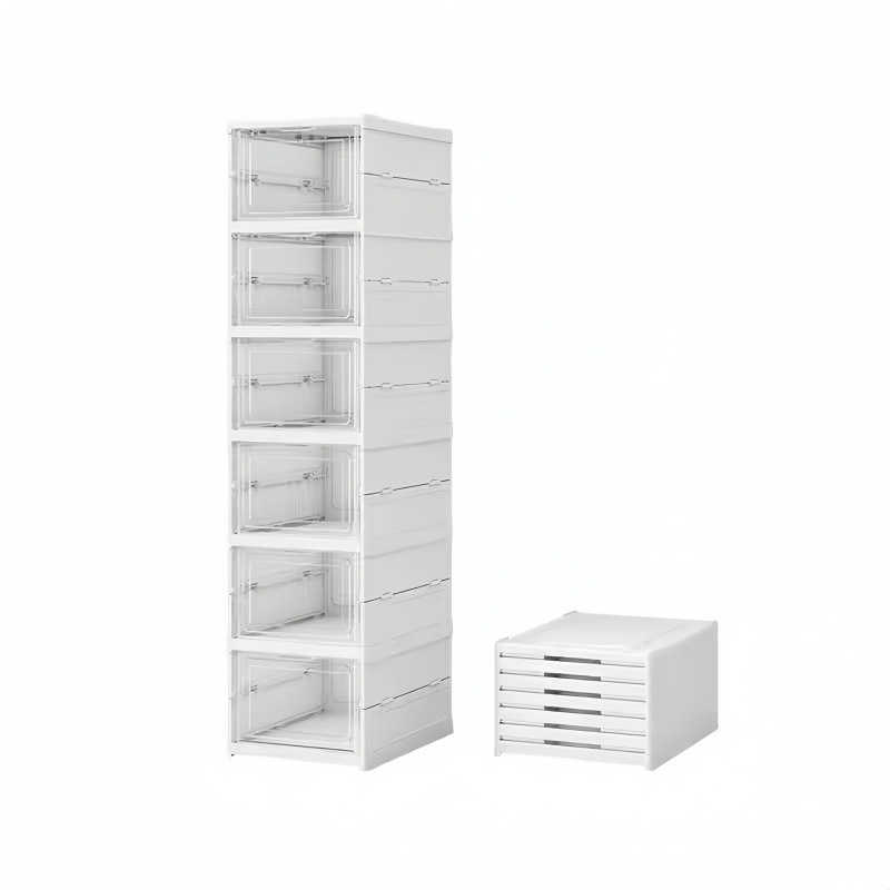 Caja de zapatos plegable de instalación gratuita, use una colección simple, estante de gabinete de zapatos, almacenamiento, ahorro de espacio, a prueba de polvo, transparente al por mayor