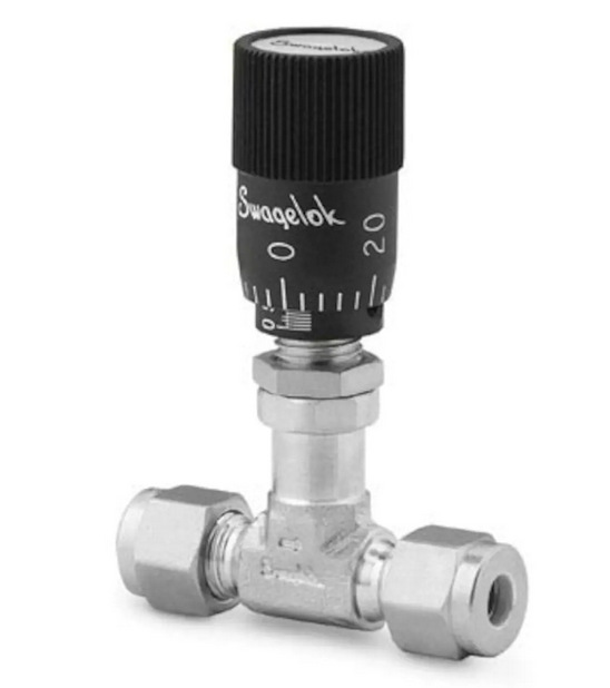 世伟洛克SS-SS6MM-VH不锈钢低流量计量阀，6mm卡套管接头游标手柄