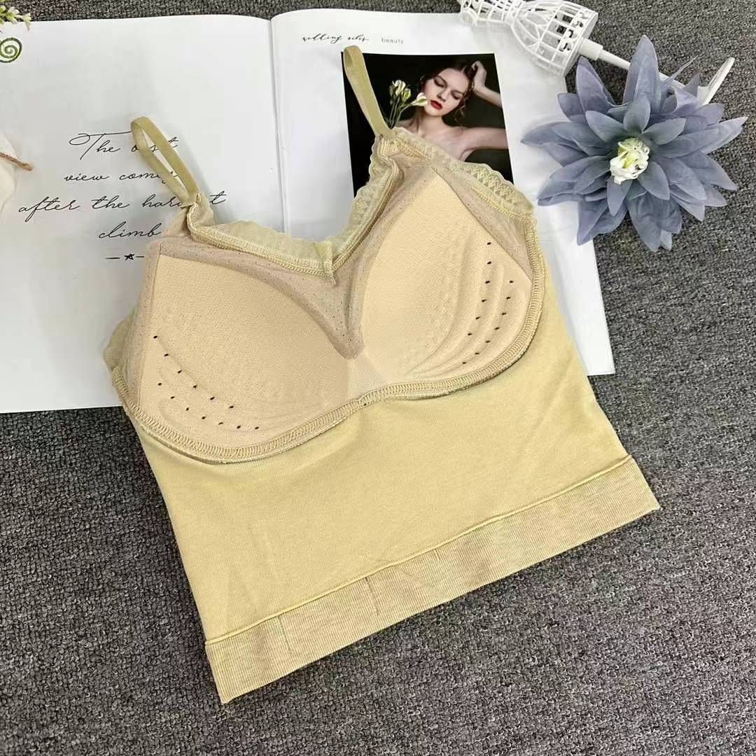 Nueva taza fija sin costuras hermosa espalda sin anillo de acero ropa interior chaleco chaleco cómodo ropa interior damas base sostén al por mayor