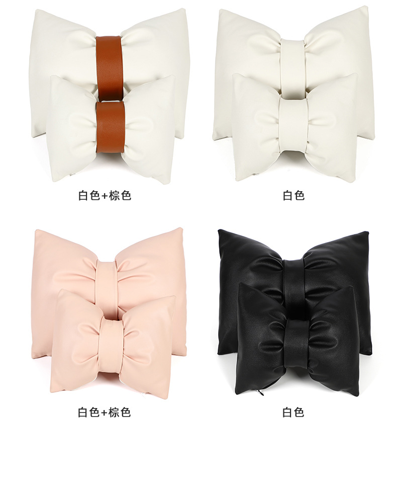 Four Seasons General Motors Headrest Neck Pillow Leather Solid Color Car Seat Pillow Goddess Car Interior Decoration Waist Cushion
