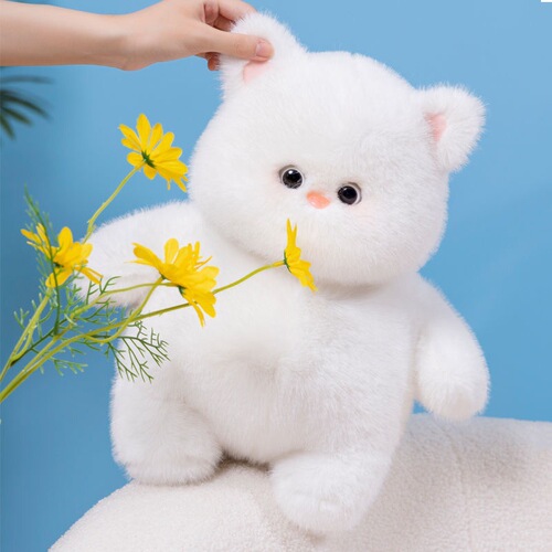 Meow cub doll chubby white cat cute plush toy simulation cross-border cat doll