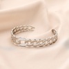 Stone inlay stainless steel, sophisticated bracelet, European style, wholesale, simple and elegant design