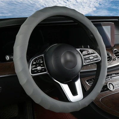 Leather Hand-Shaped Style Car Steering: Steering wheel cover - grey-38cm