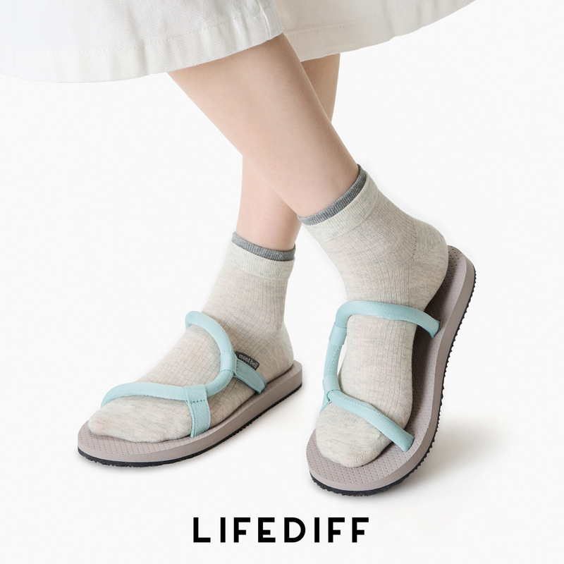 Double Ribbed Color-Blocked Spring and Summer Seamless Low-Cut Gray Short Socks, Cotton Socks, Simple Thin Breathable Socks for Summer 26213