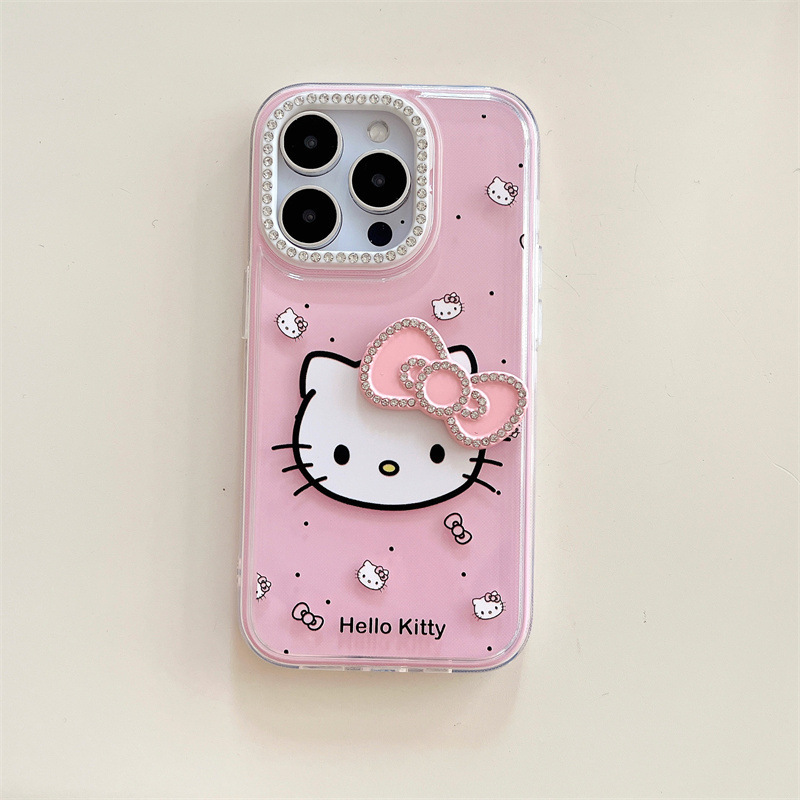 漫画フラッシュダイヤモンドリボン KT 猫 iPhone14/13 11 Apple 16/15 PROMAX 携帯電話ケース 12 セットに適しています|undefined