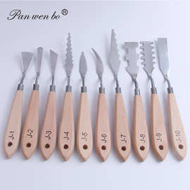 跨境亚马逊10款单支异形油画刮刀颜料调色刀水粉画刀刮刀挑刀批发