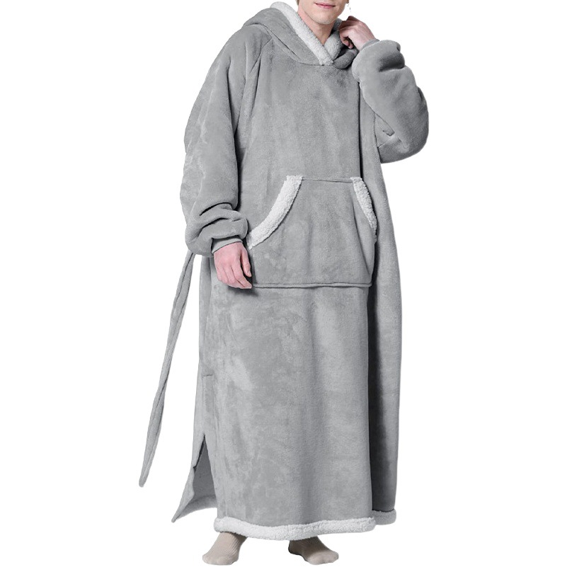 TV con capucha de lana ropa de abrigo perezoso pijamas Otoño e Invierno grueso camisón de franela ropa a prueba de frío suéter manta de TV transfronteriza