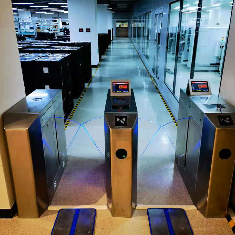 超市银行地铁站通道闸测温系统翼闸  工地人脸识别门禁通道闸翼闸