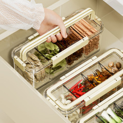 ポータブル香料収納ケース家庭用食品級大容量分格大材料乾燥ケース厨房調味料密封ケース