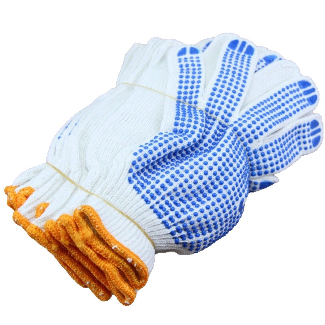 6双点塑纱线手套 劳保防护手套 加厚棉手套线手套10元店货源批货