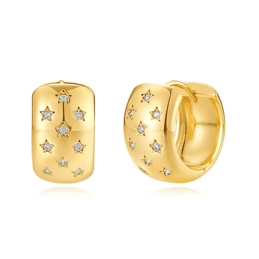 Temperamento de lujo ligero transfronterizo europeo y americano tendencia moda ocho estrellas cobre personalidad exquisita amor todo fósforo aretes mujer