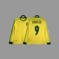 1998 Brazil Home Yellow + Custom 9 (Long Sleeve)