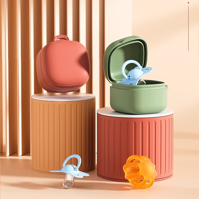 Suitable for Shixibei Bibs Baby Pacifier Match Monkey Teether Storage Box Outing Pacifier Box Box