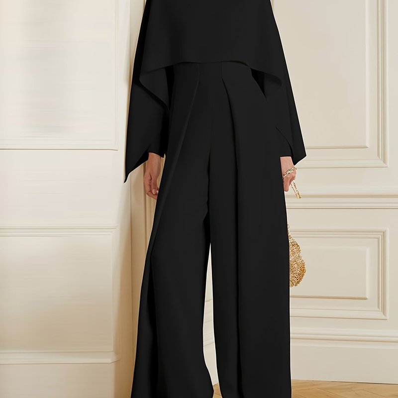 Chic Long Sleeve Jumpsuit Chic Long Sleeve Wide Leg Jumpsuit|undefined