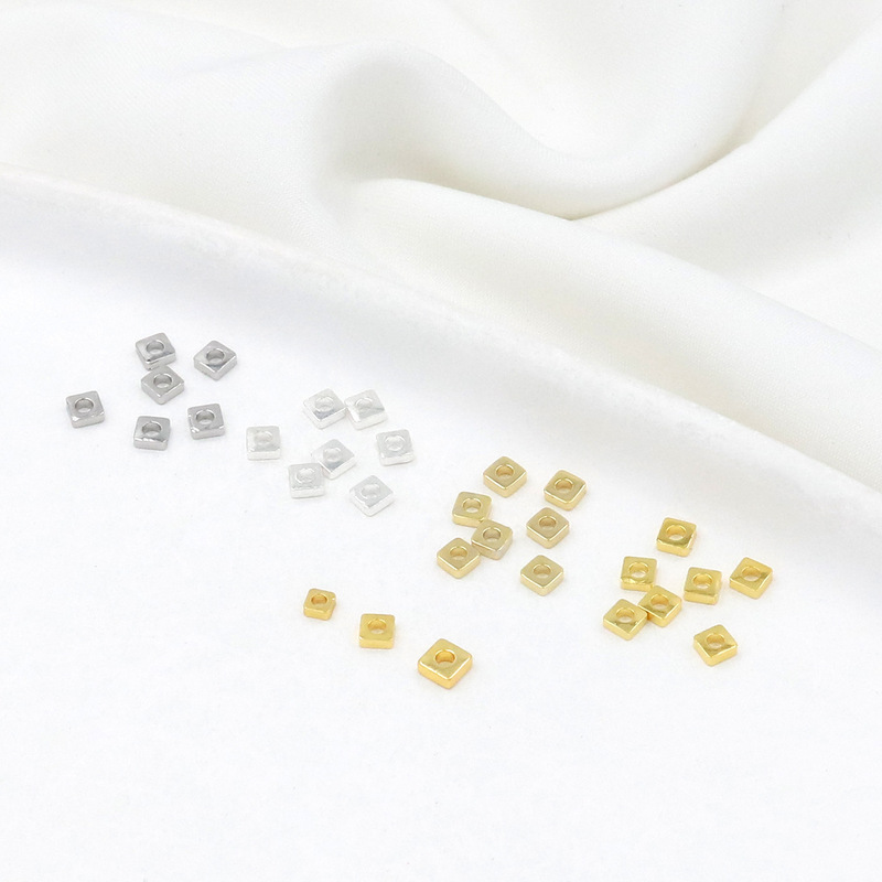 Pure Copper Plated 18K True Gold Small Broken Gold Beads Small Square Spacer DIY Bracelet Necklace Beaded Rope Accessories D136 Pure Copper Plated 18K True Gold Small Broken Gold Beads Small Square Spacer DIY Bracelet Necklace Beaded Rope Accessories D136