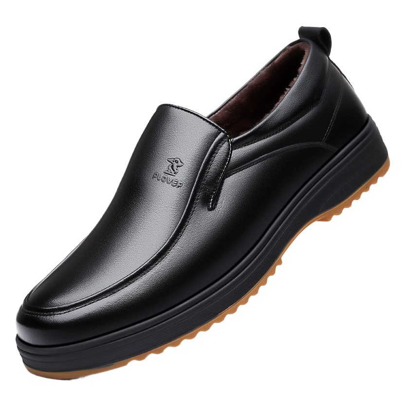 Деловые кожаные туфли первого слоя из воловьей кожи, мужские Нескользящие износостойкие кожаные туфли с подошвой из говяжьих сухожилий, можно носить в любое время года.