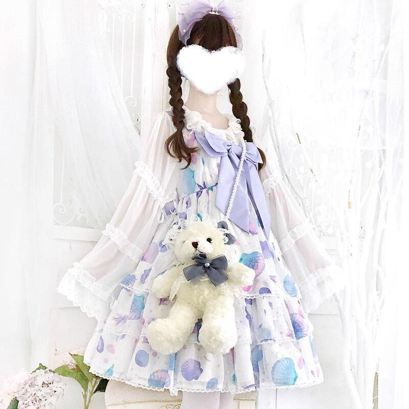 Japanese-Style Tea Party Light Sweet Jsk Shell Light Lolita Daily Lolita Dress Jellyfish Dress