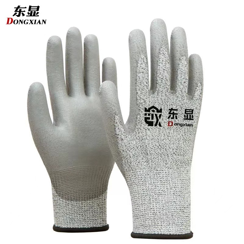 Guantes de trabajo resistentes a cortes de nivel 5 de calibre 13, resistentes a pinchazos, antideslizantes y resistentes al desgaste para trabajos en obras de construcción, suministro exclusivo transfronterizo.