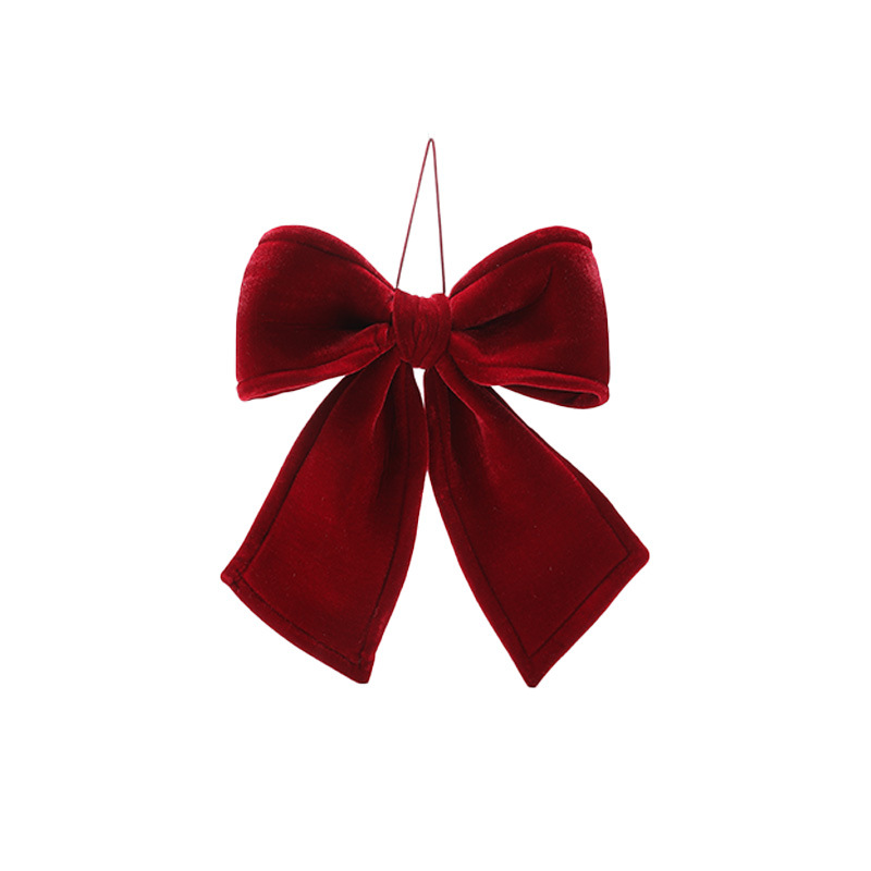 Tela transfronteriza navideña arco tela de terciopelo terciopelo alto árbol de Navidad colgante decoración decoración accesorios