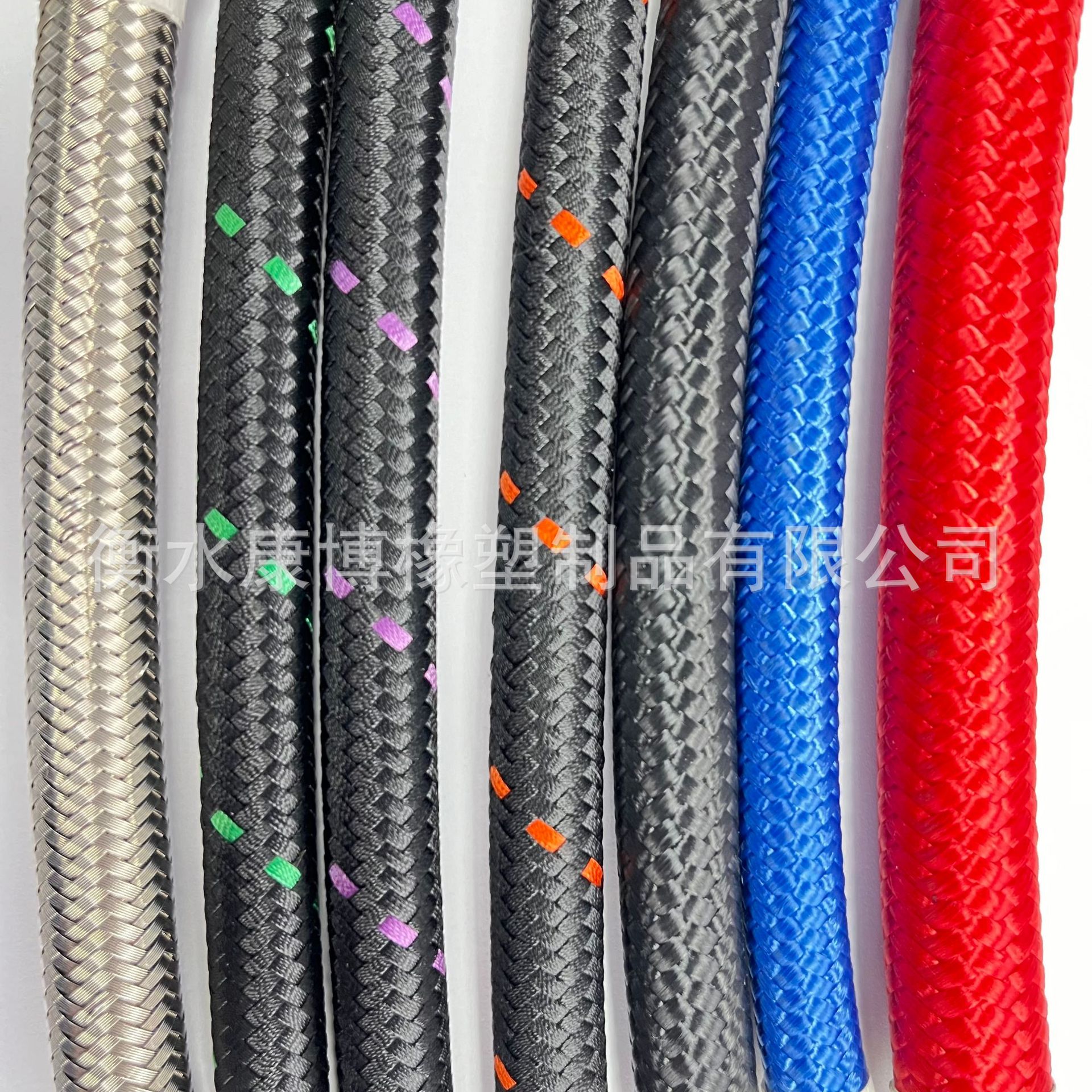 PTFE汽车改装AN6四氟彩色线编织油冷器管