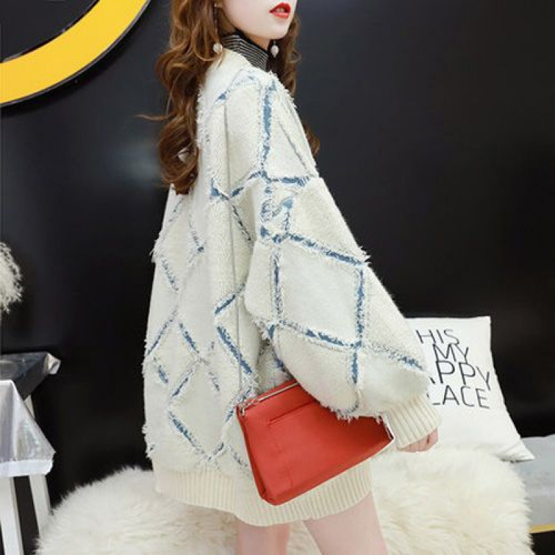 网红毛衣外套女中长款韩版宽松很仙的针织开衫慵懒风秋秋装新款潮