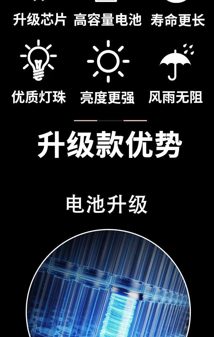 Motorcycle solar warning flash light electric car anti-chase tail light flash wiring-free car breathing tail light