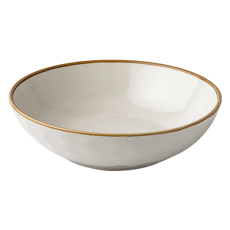 Tacos de 8.5 pulgadas de cigarrillos retrógrados Feng Shui ondulados tazón de ensalada tazón de cerámica personalidad exportación transfronteriza simple cubiertos