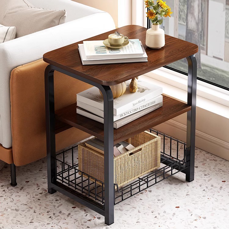 Sofá lado armario lateral pequeño tablero de té móvil sala de estar almacenar mesa pequeña simple estante de cabecera de cama armario de té