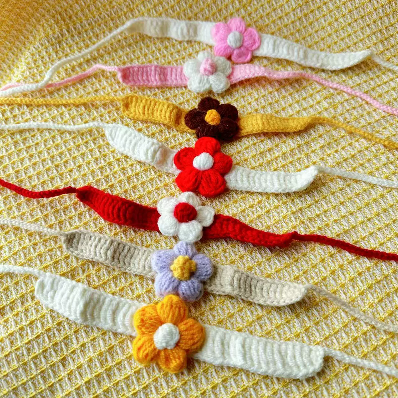 Милый воротник для кошек с бантом, ручная вязка для домашних животных, вязаный британский короткий воротник для котенка, принадлежности