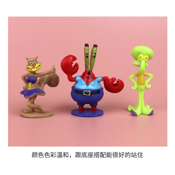 Spongebob Squarepants 6 Undersea Doll Model Fish Tank Cartoon Toy Cake Baking Decoration Wholesale