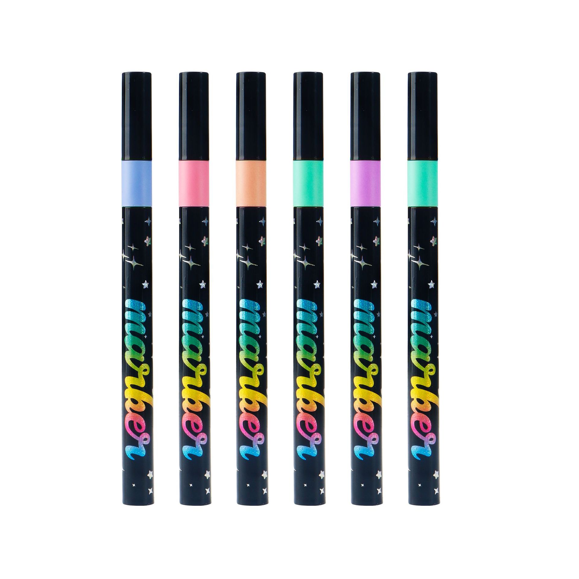 Transfronterizo flash resaltador doble cabeza conjunto de alto valor visual de los estudiantes de arte pincel de pintura marca clave pincel de polvo flash