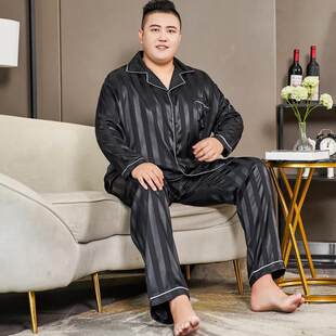 Extra large thin silk casual pijama, plus size, loose fit, suitable for spring and autumn