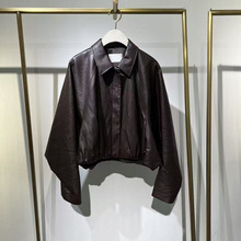 商场同款2025秋季新款翻领PU皮衣短外套休闲通勤夹克女3G8710731