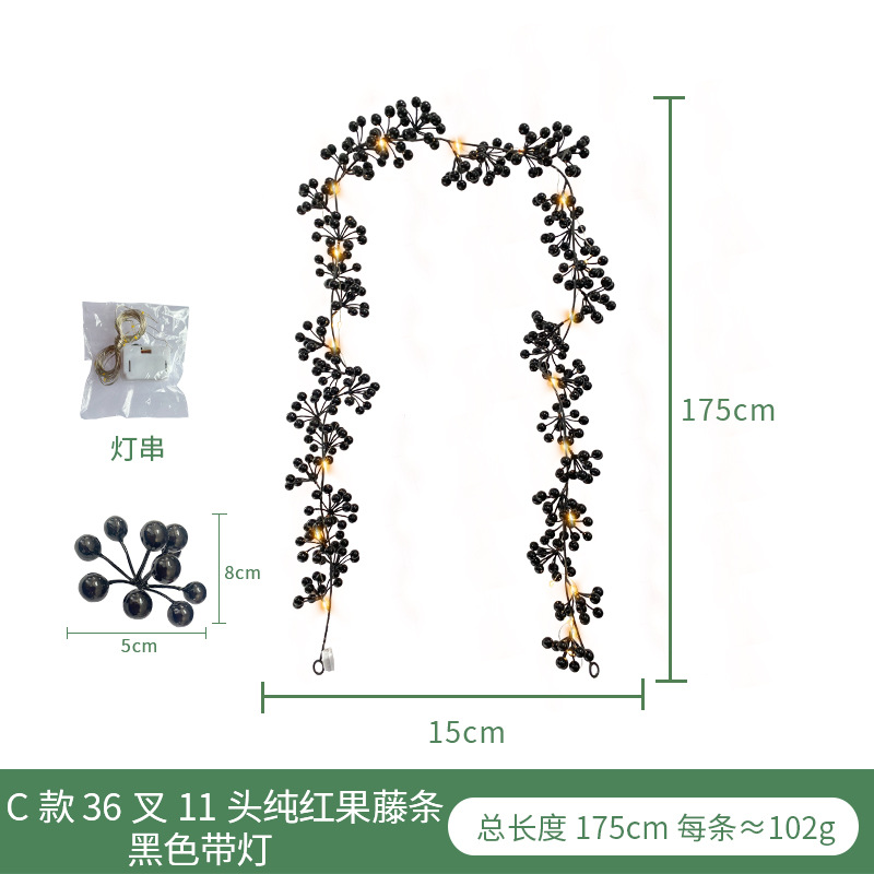 Navidad artificial fruta roja baya de ratán transfronteriza atmósfera de Navidad diseño decoración del hogar simulación Navidad Ratán